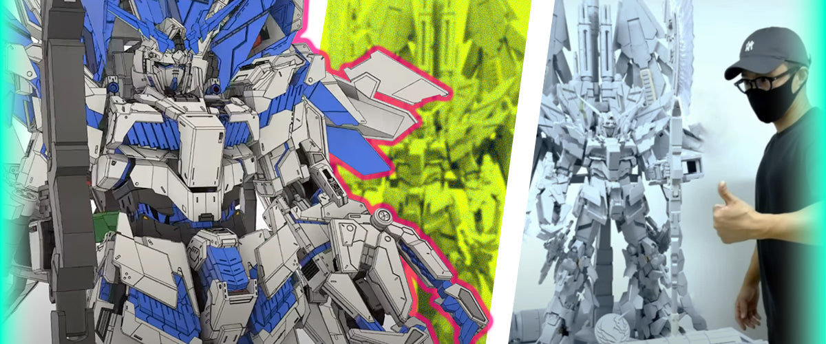 3D Printed 1 Meter Tall Gundam Model With God Finger