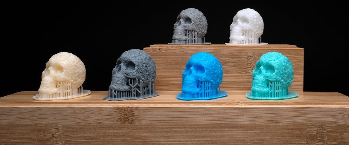 Colorful resin 3D prints