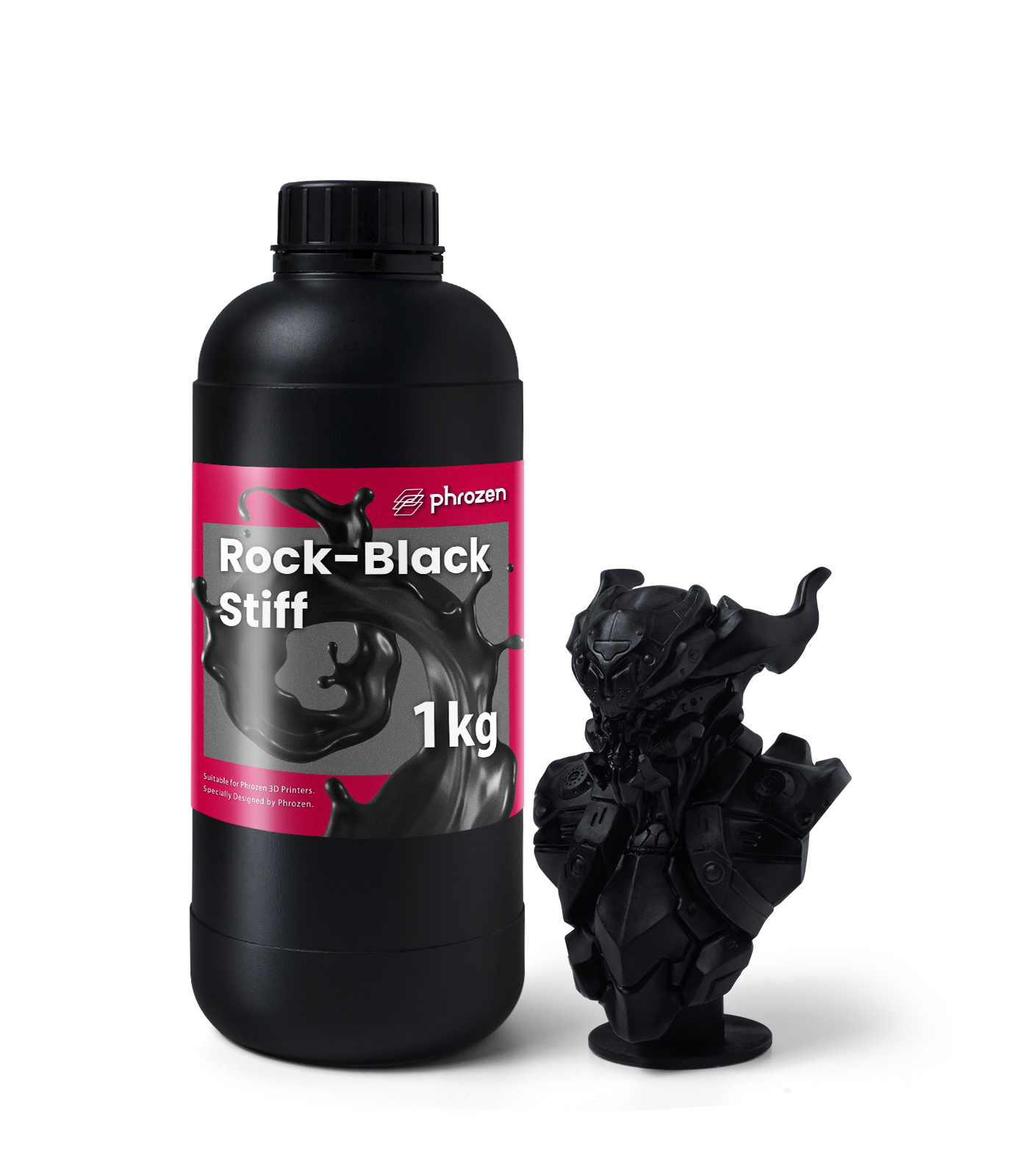 Phrozen Rock-Black Stiff 3D Printing Resin - Perfect for Creating 3D Printed Parts for Engineering