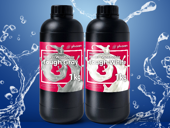Phrozen Photopolymer Resin For Higher Resolution 3D Printers - Aqua-Gray 8K 1kg Bundle With Aqua Hyperfine Graphite 1kg