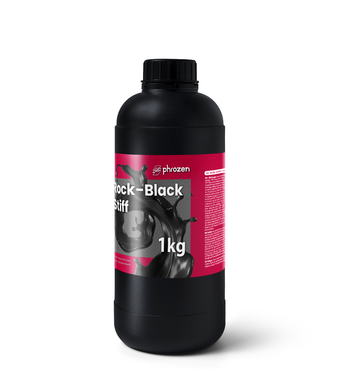 Phrozen Rock-Black Stiff 3D Printing Resin - Perfect for Creating 3D Printed Parts for Engineering