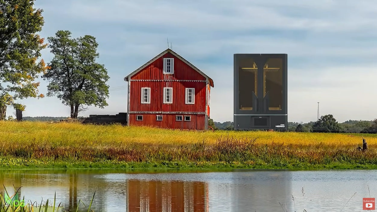 Sonic Mega 8K standing next to a house