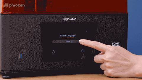 Sonic Mighty 8K LCD 3D Printer language settings