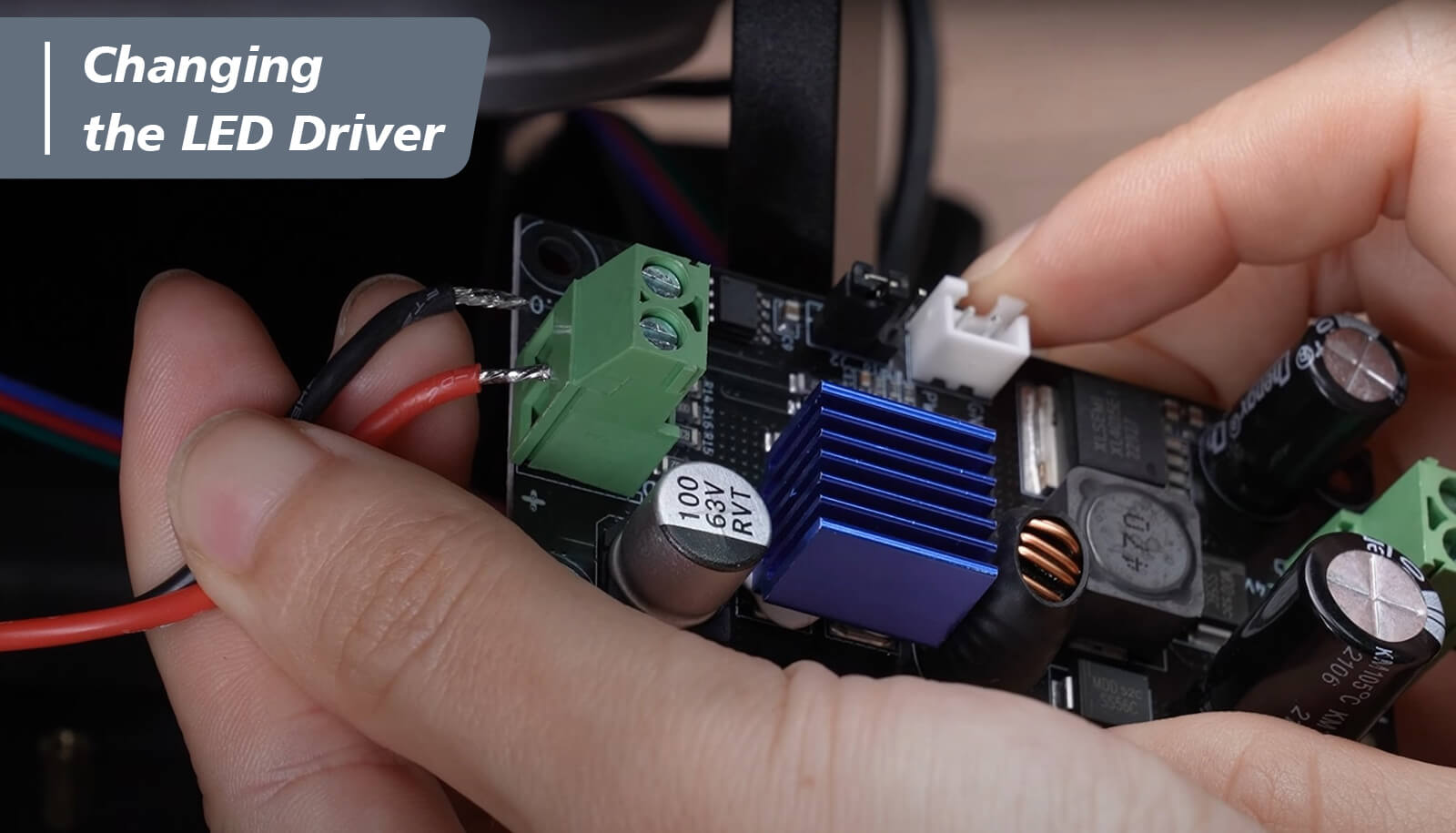Connect the LED cables to the new 12K LED driver