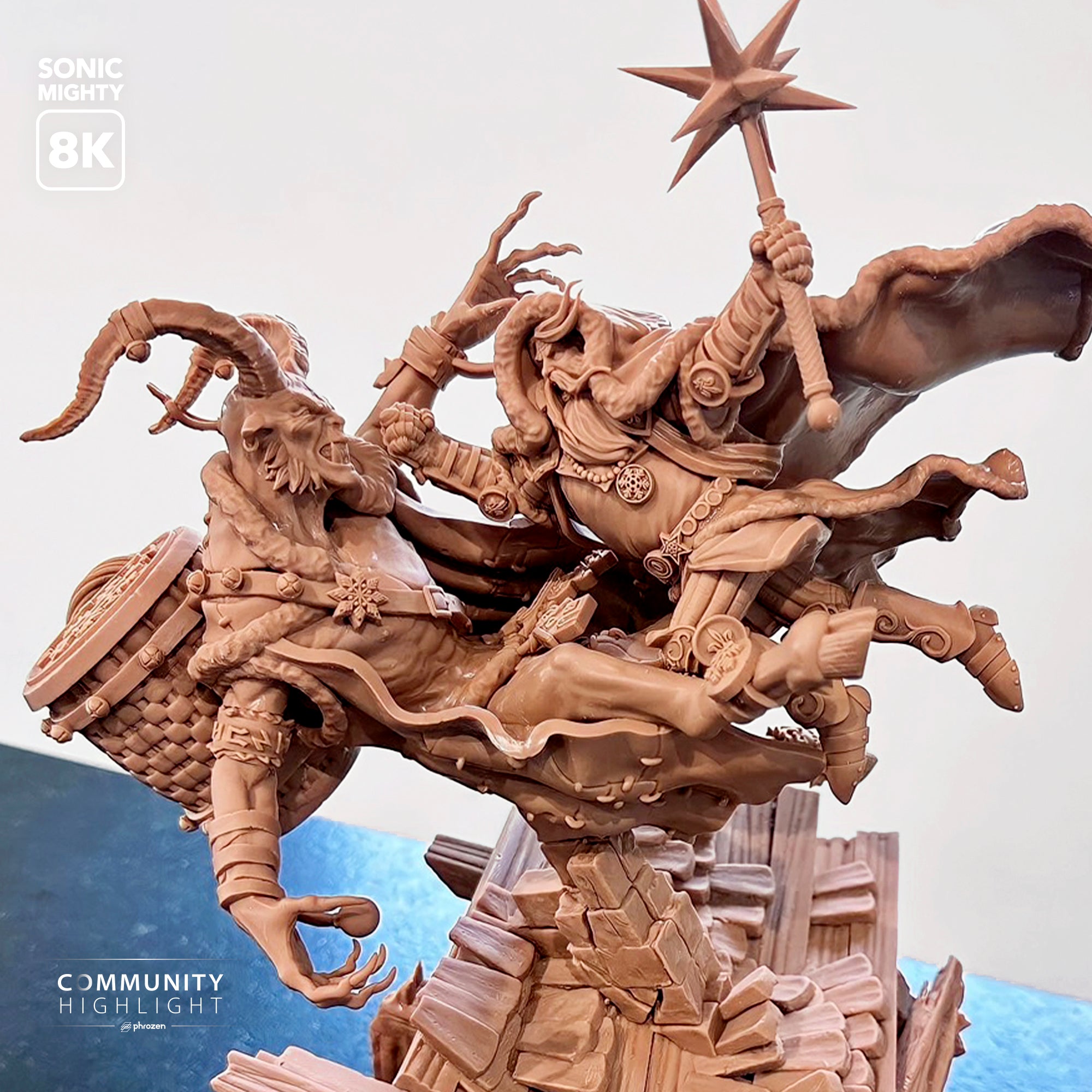 Klaus vs Krampus resin 3d printed model