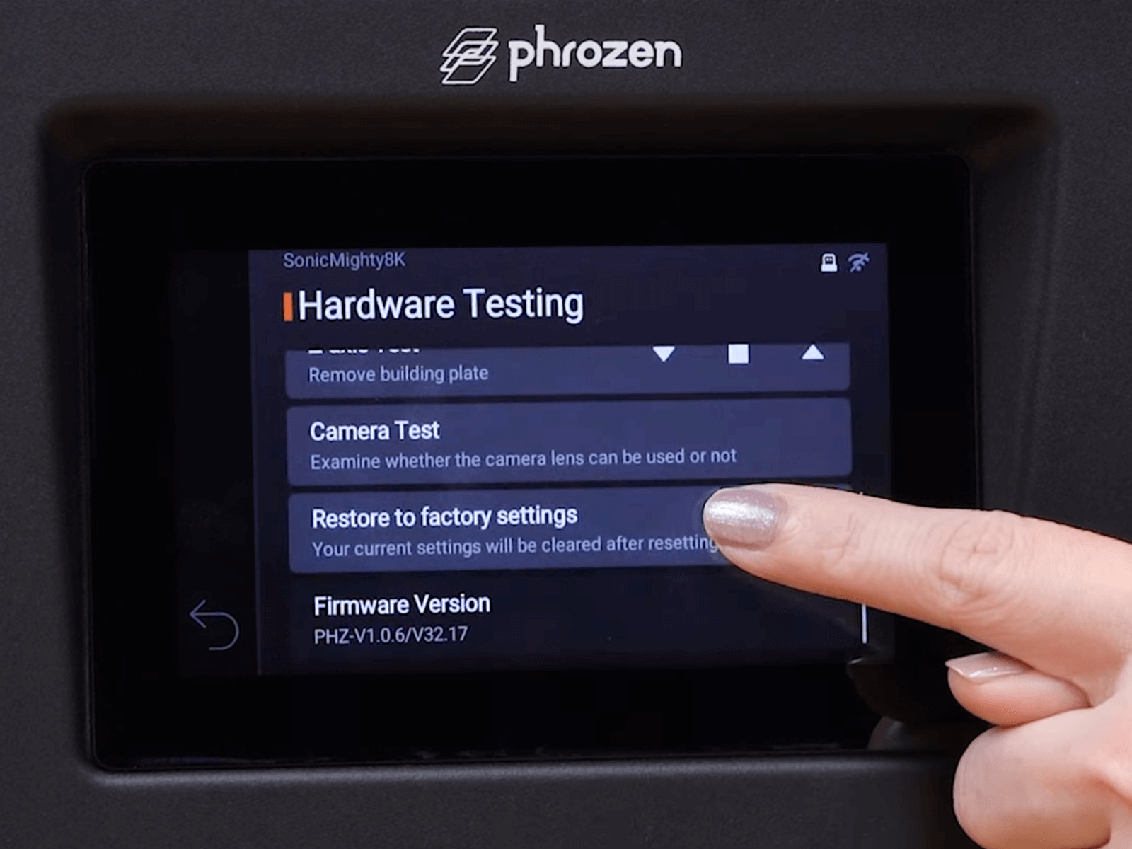 Choose restore to factory settings.