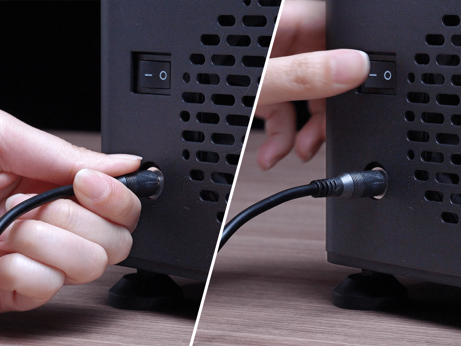Plug the power and turn on the switch of Sonic Mighty 8K