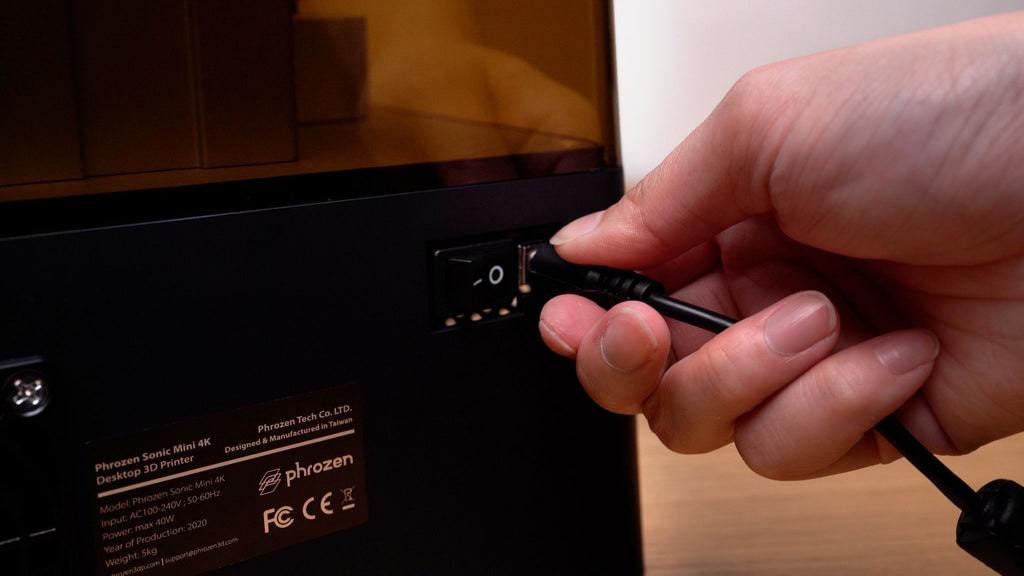 Plug the power cable located at the back of the Sonic Mini 4K.