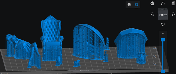 拆分成不同零件的 3D 模型