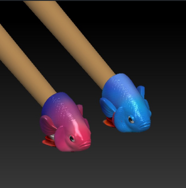 A cool 3d printed Betta Fish Head with scales, fins and hunter eyes.