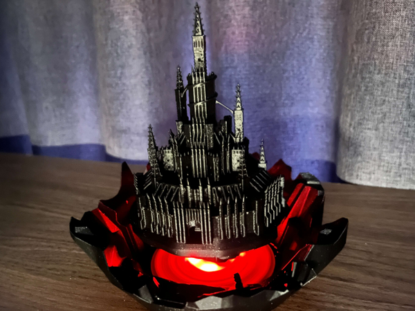 Coolest 3D prints of a dark fantasy castle with spiked towers, ideal for tabletop games.