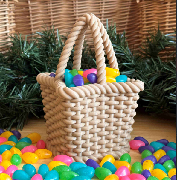 Cool 3D printed stuff wicker basket design that can be used for practical or decorative purposes.