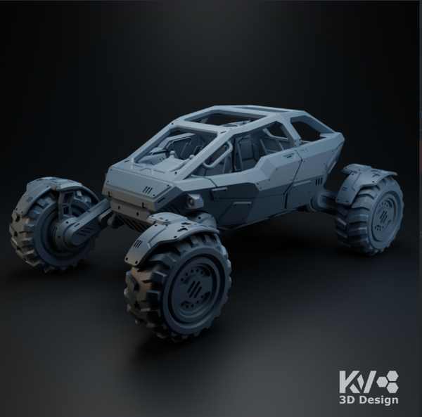 Cool 3D printables futuristic space vehicle for tabletop games or sci-fi collections.