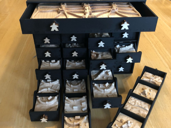 Cool 3D printed tiles designed for the Carcassonne board game, perfect for game enthusiasts.