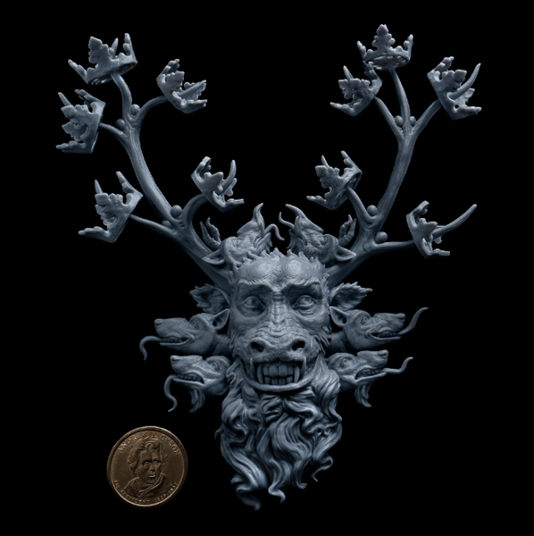 Awesome 3D print of a fantasy creature with antlers, perfect for tabletop gaming or fantasy collections.