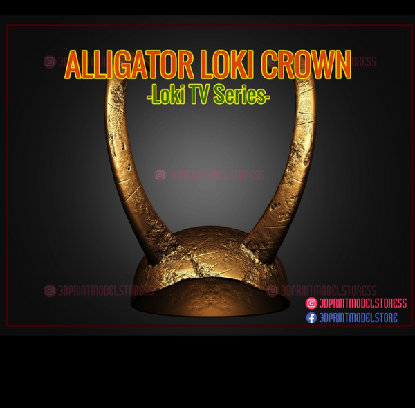 Awesome 3D print of Alligator Loki’s crown from the Marvel series, perfect for cosplayers.