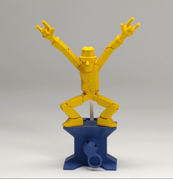 Coolest 3D prints of a rock-and-roll automaton with moving parts, great for music lovers and mechanical enthusiasts.