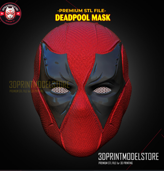 Coolest 3D prints of Deadpool’s mask, ideal for cosplay and superhero fans.