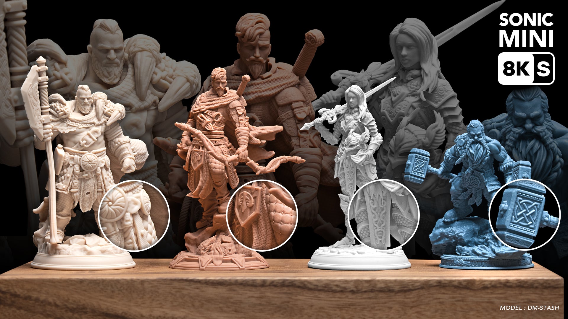 Models printed on the Sonic Mini 8K S