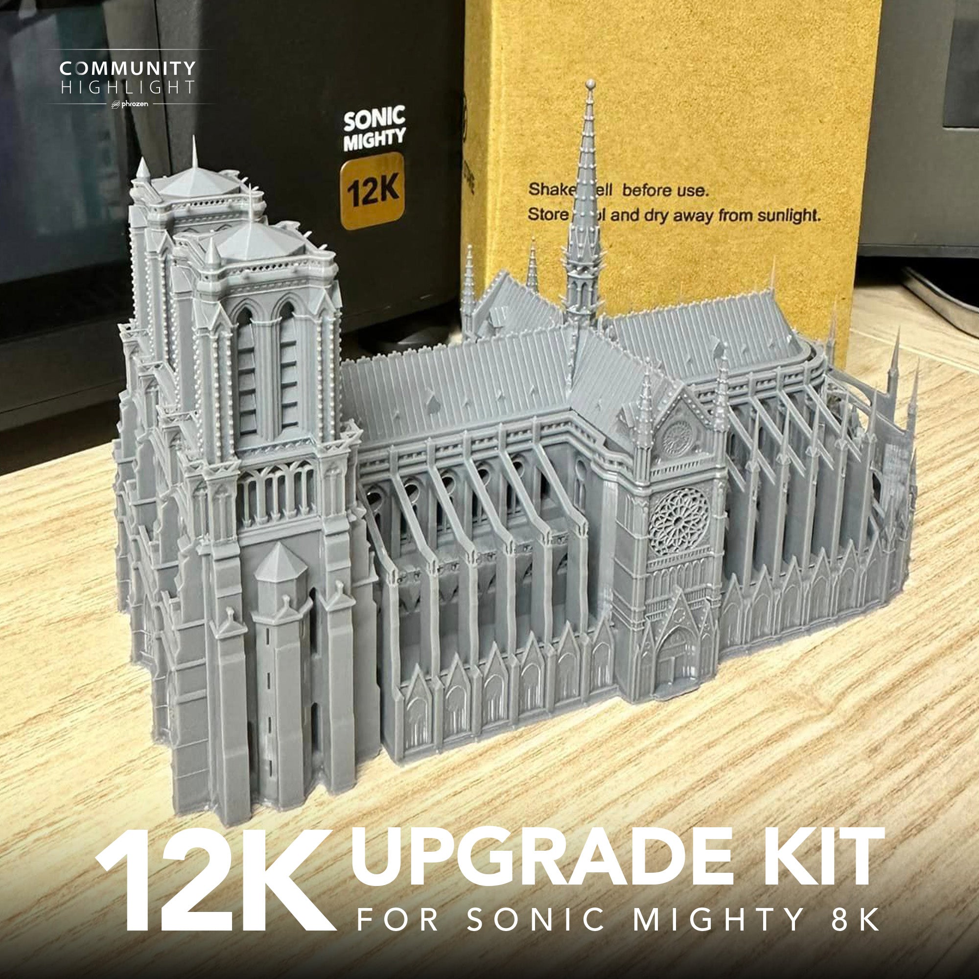 Resin 3d printed Notre Dame Cathedral Paris