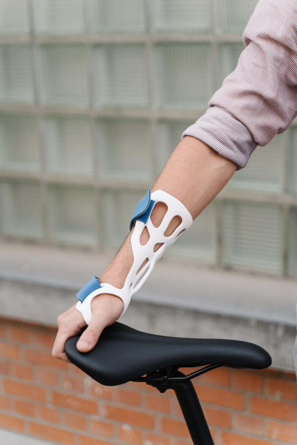 man with 3D printed orthotics