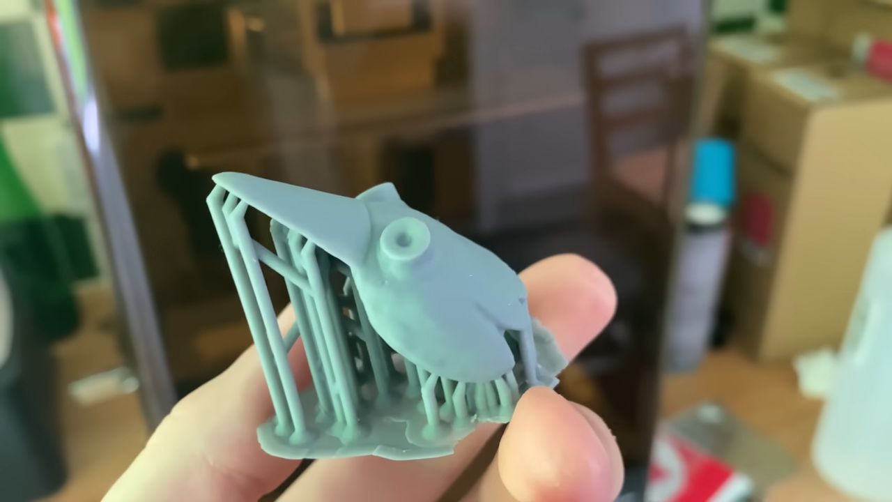 resin 3D printed model of Dabchick's head