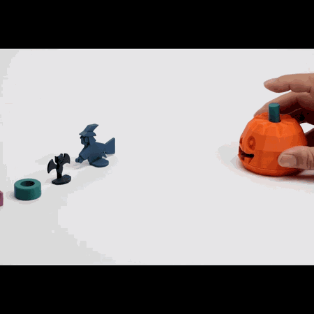 Cool 3D printed stuff featuring a fun pumpkin head with an exaggerated tongue, ideal for Halloween decor.