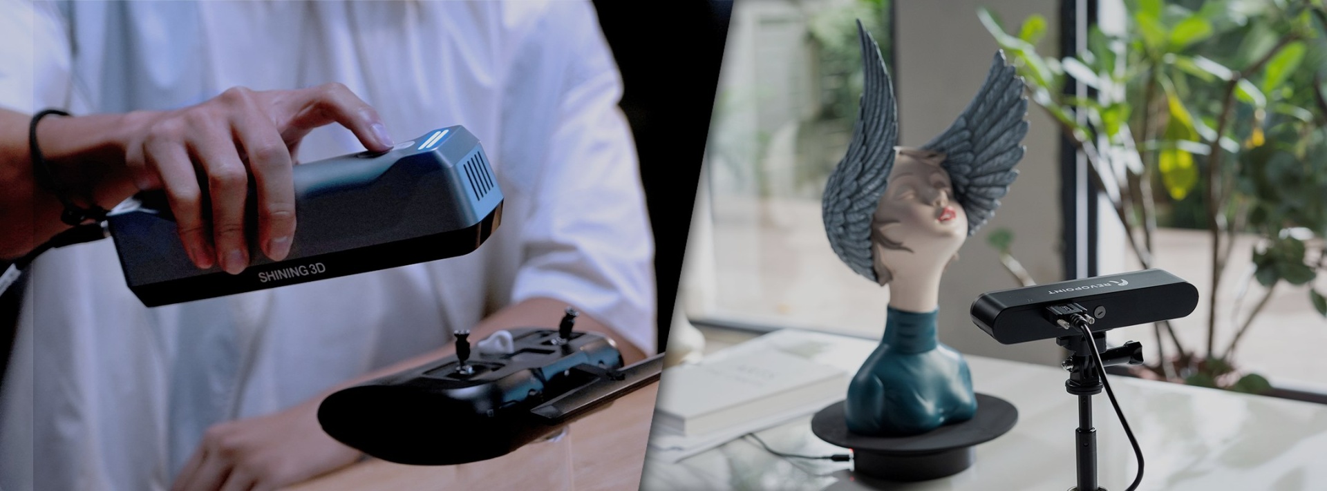 Top banner image for the 3D scanner landing page showing a handheld 3D scanner and scanned model display.