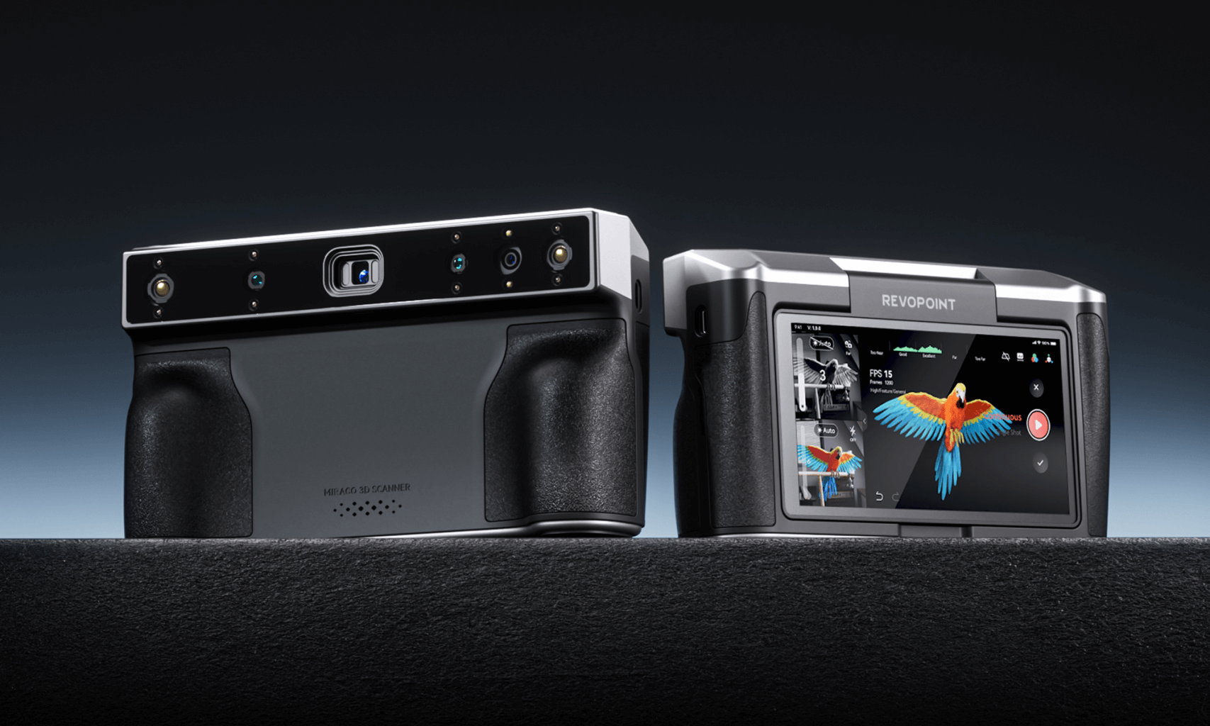 Revopoint MIRACO standalone 3D scanner for small to large objects with single-shot and continuous scanning modes.