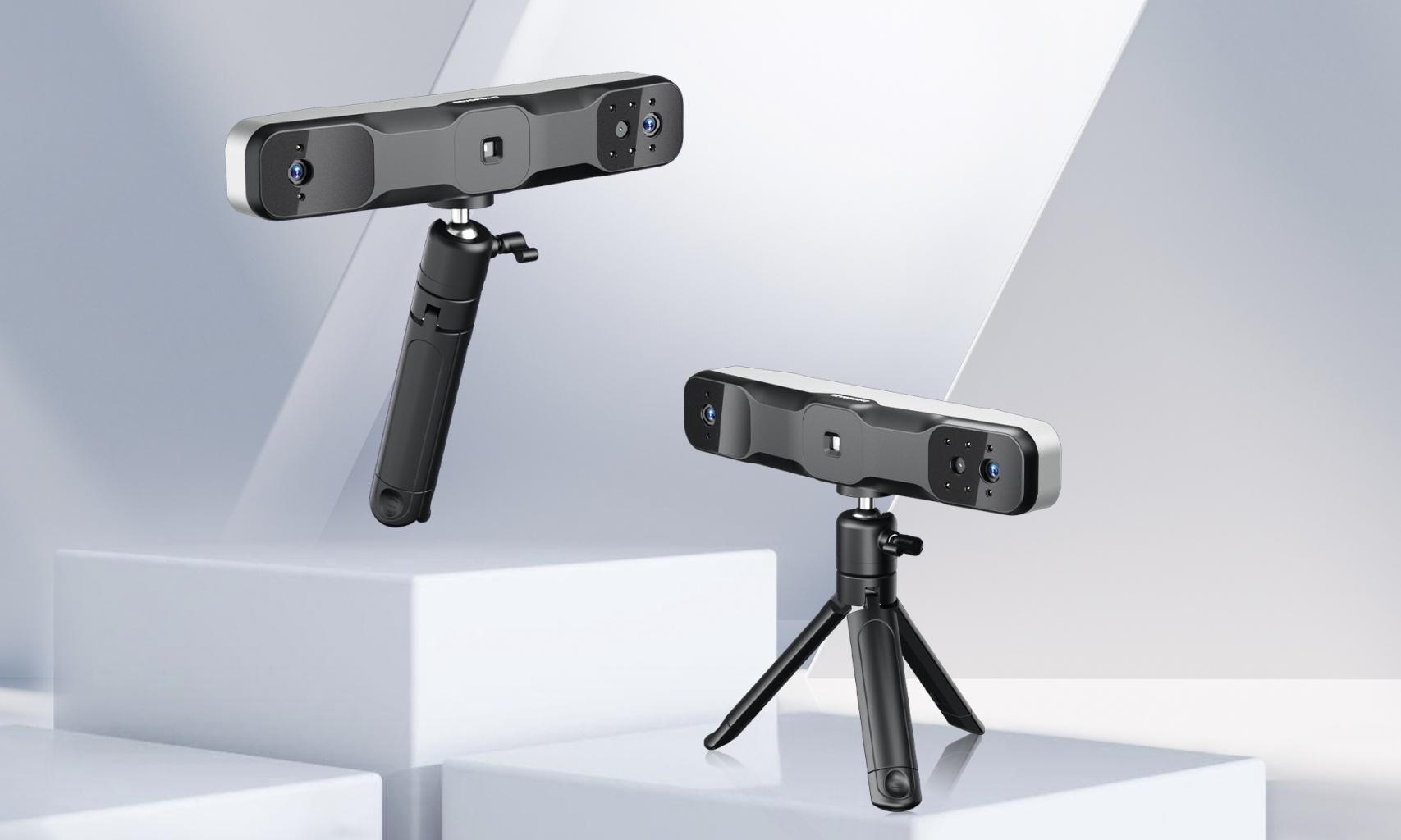 Revopoint RANGE 2 3D scanner with up to 0.1 mm precision, 16 fps scanning speed, and 400 to 1300 mm working distance.
