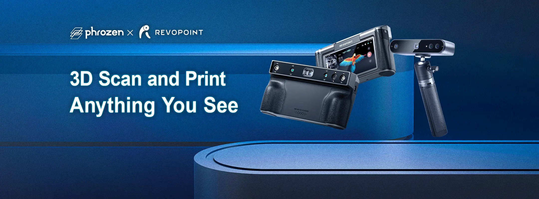 Top banner image for the Revopoint 3D scanner landing page featuring Revopoint 3D scanners.