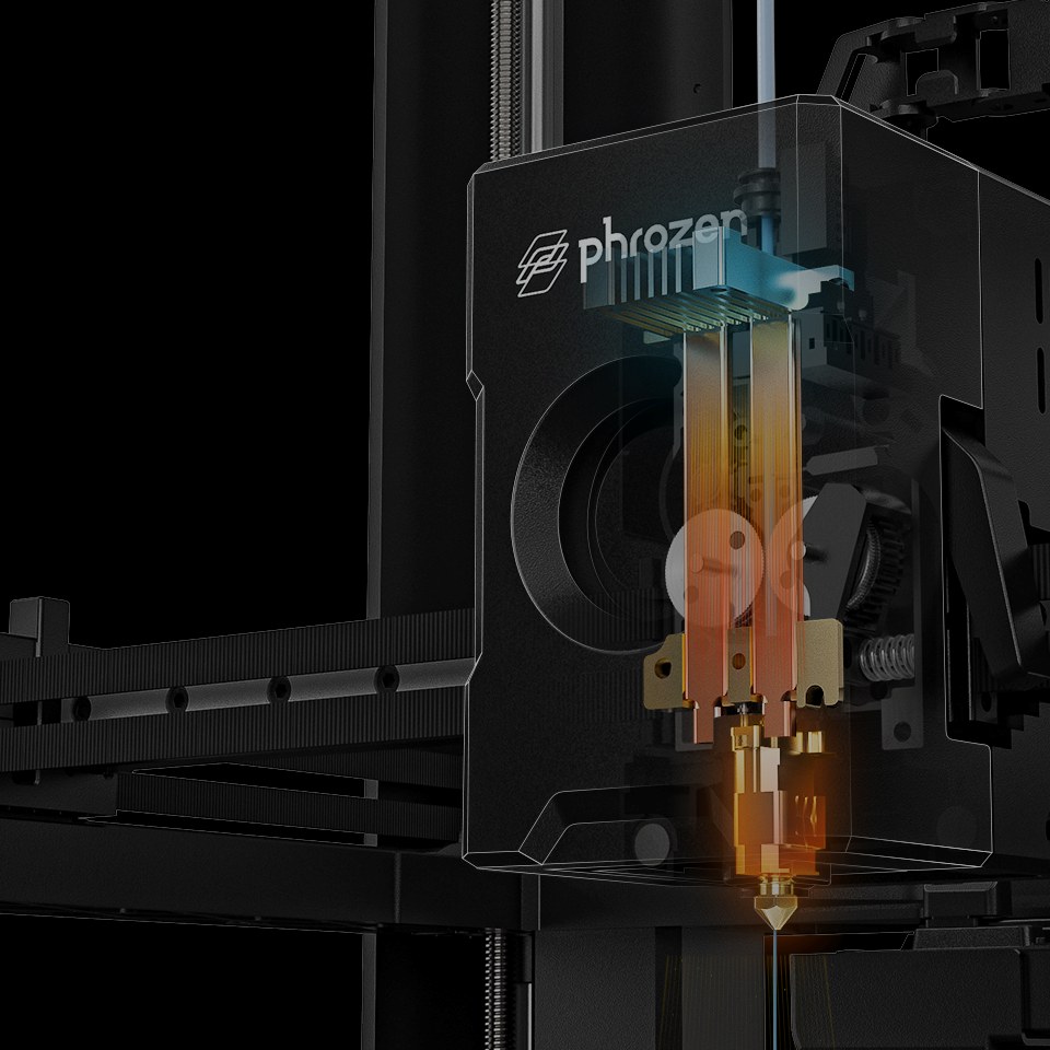 Phrozen ARCO nozzle highlighting the industrial-grade cooling system.