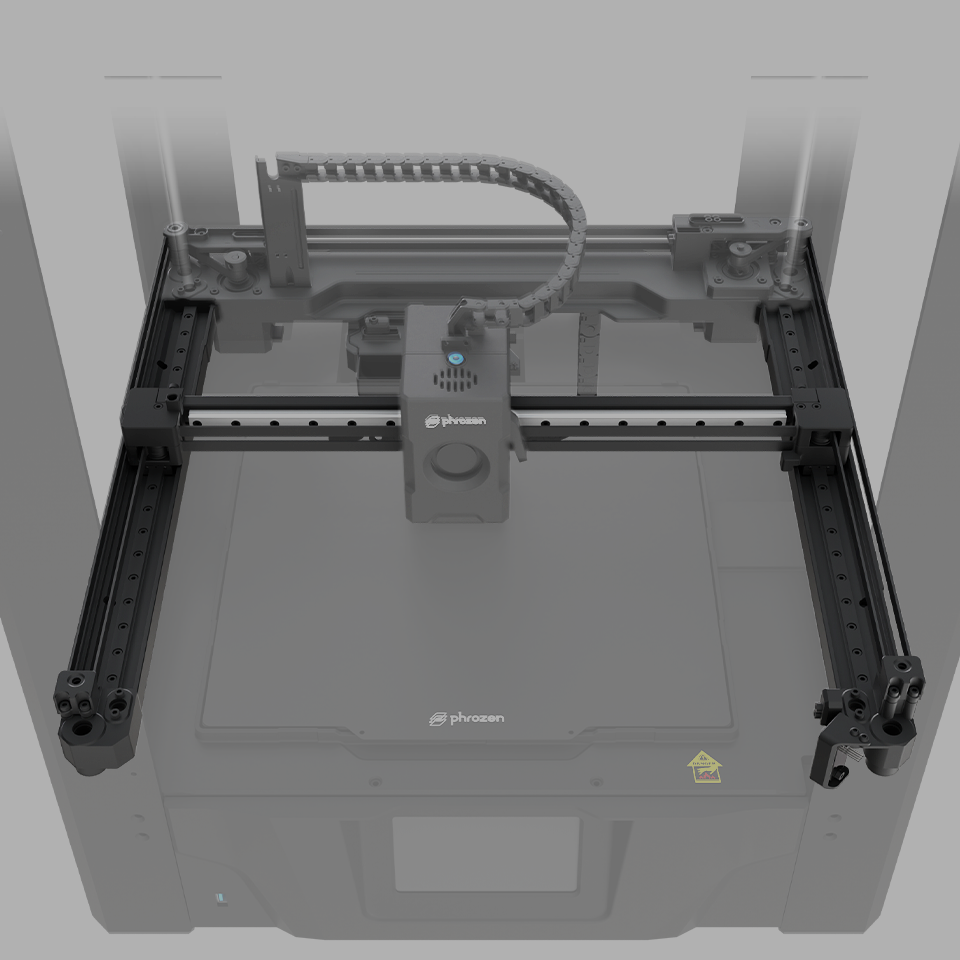 Phrozen ARCO one-piece flying gantry highlighting stable and reliable printing performance.