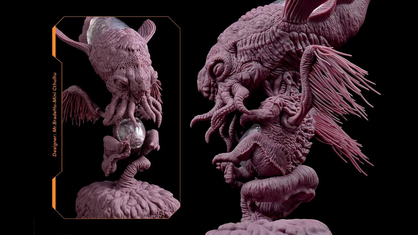 Mini Cthulhu model printed on the Phrozen Sonic Mighty Revo 14K with intricate surface detail.