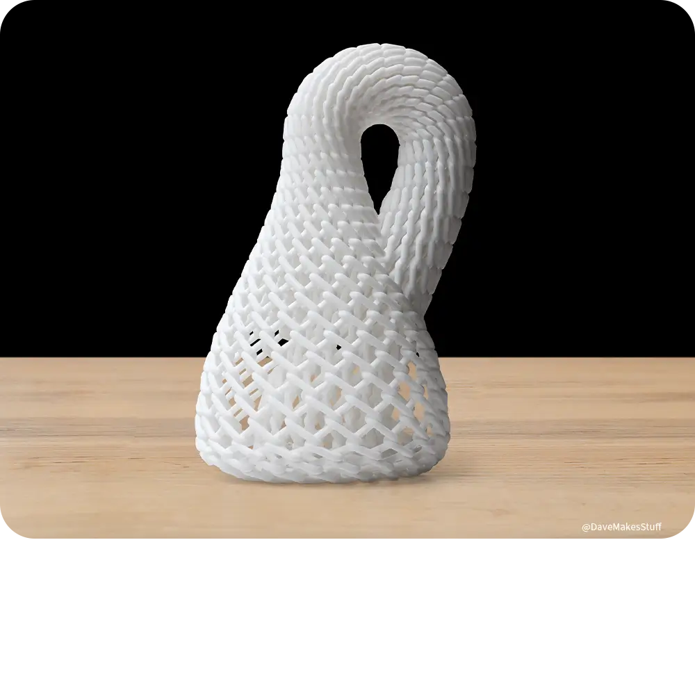 White decorative sculpture printed with Phrozen Ceramic White Resin for elegant home decor and artistic display.