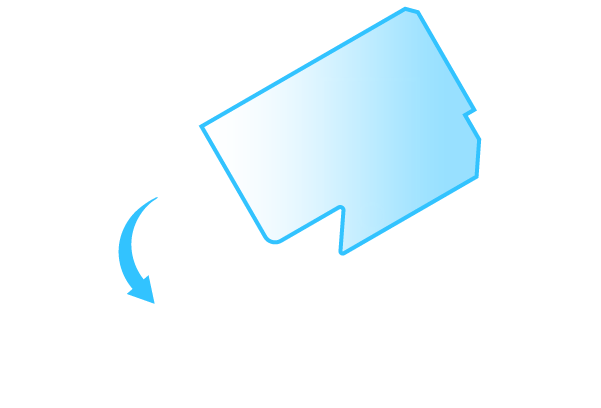 Icon showing a printer lid being lowered to prevent resin splashes during printing.