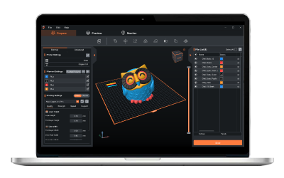 PIXUP FDM Slicer on a laptop screen for preparing ARCO FDM 3D print files.
