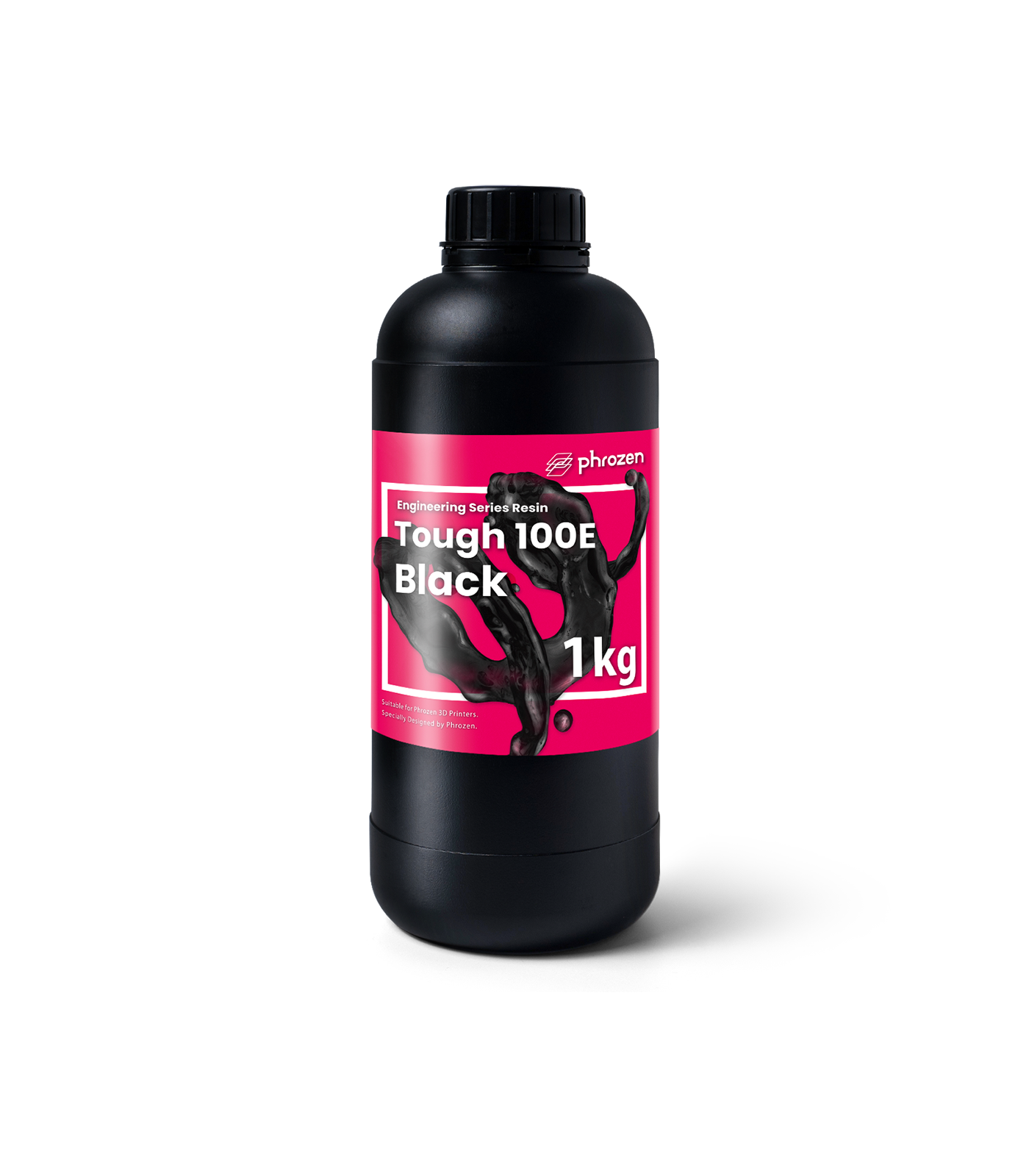 Phrozen Tough 100E-Black resin bottle.