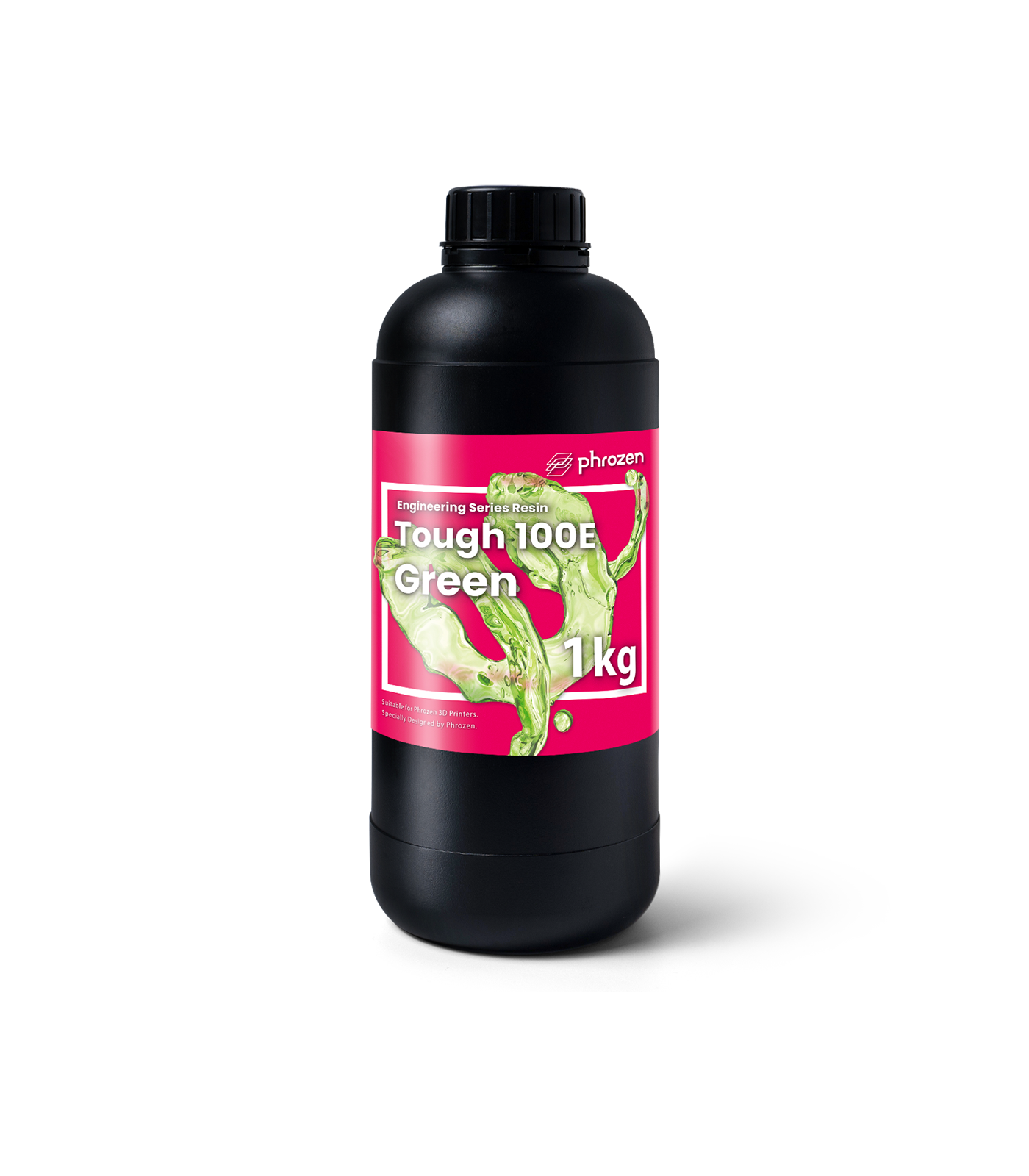 Phrozen Tough 100E-Green resin bottle.
