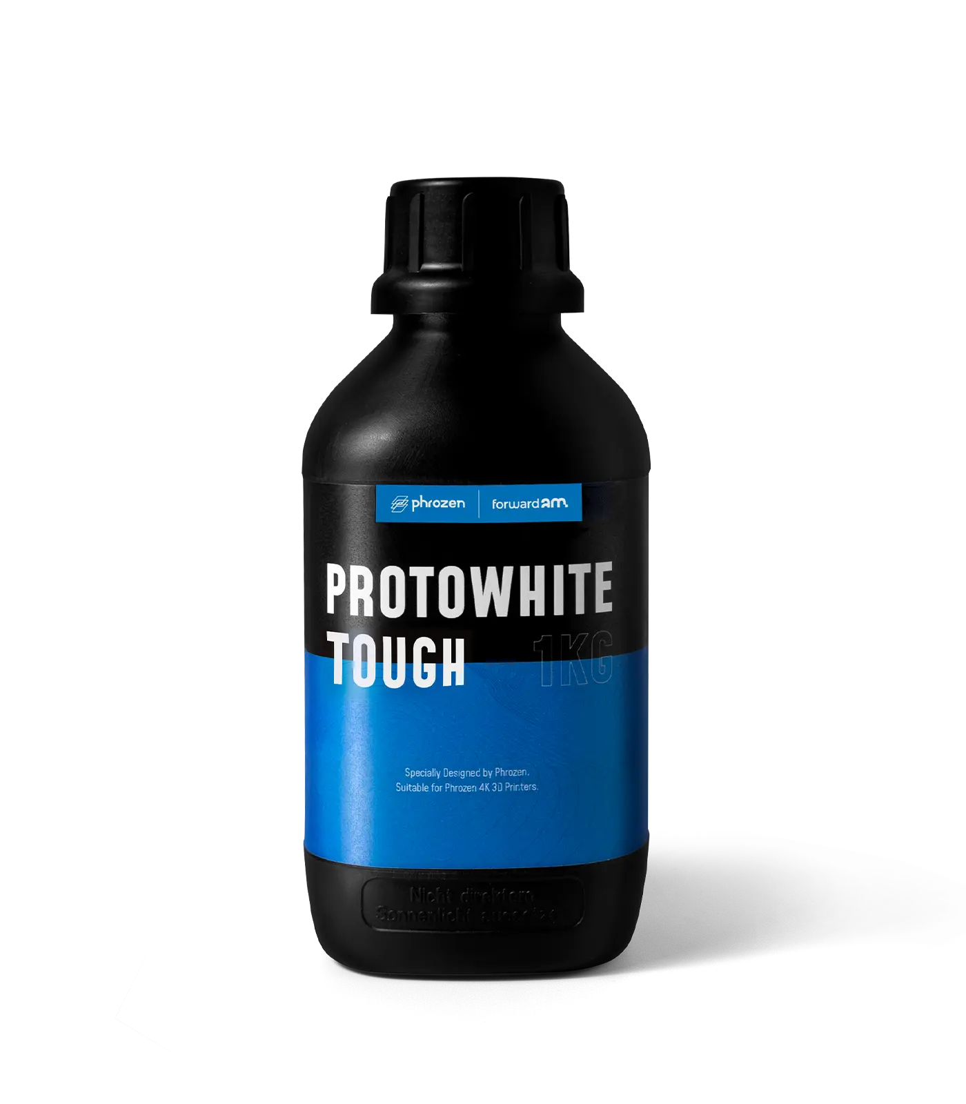 Phrozen x Forward AM Protowhite Tough resin bottle.