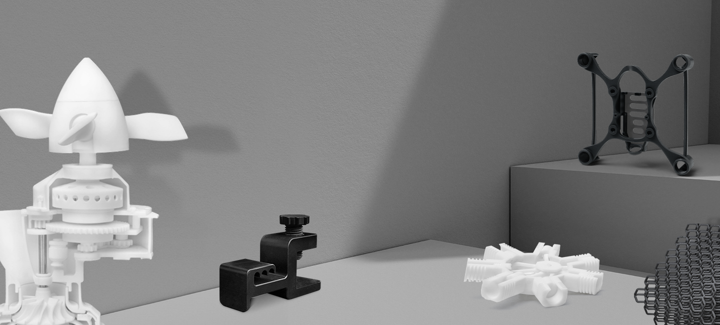 Phrozen Tough Resins Series banner with functional prototype and industrial part models.