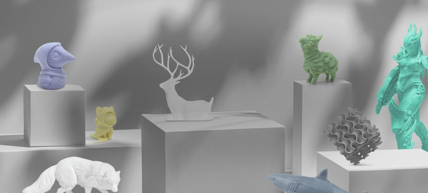 Phrozen Standard Resins Series banner with 3D printed models for figurines and scale models.